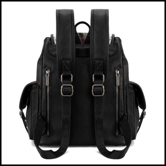 Western Hair-On Cowhide Backpack Purse, Large Capacity Laptop Bag